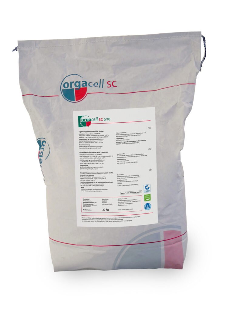 Weißer 20 kg Sack von orgacell sc 5/10 Lebendhefe